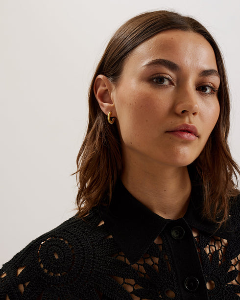 ANGIIEE-Knitwear-Crochet Knitted boxy Shirt- Ted Baker Romania